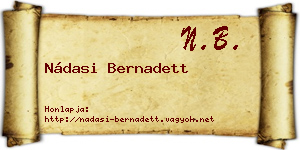 Nádasi Bernadett névjegykártya